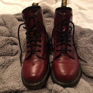 Red Dr. Martens Boots